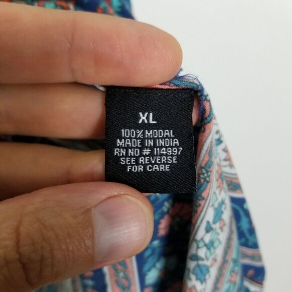 Tolani Collection Women  Kaftan Tunic Size XL  Modal Paisley Boho Resort Top - Picture 6 of 6